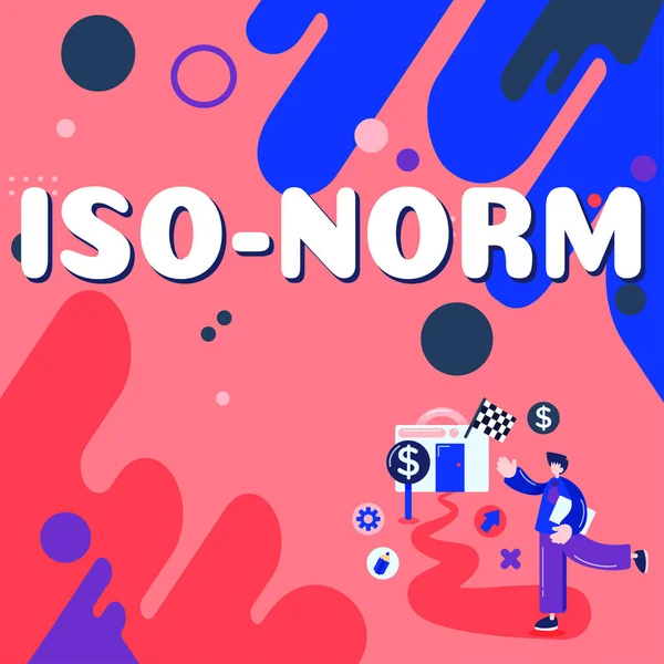 Inspiration Showing Sign Iso Norm Internet Concept Accepted Standard Way — Foto de Stock