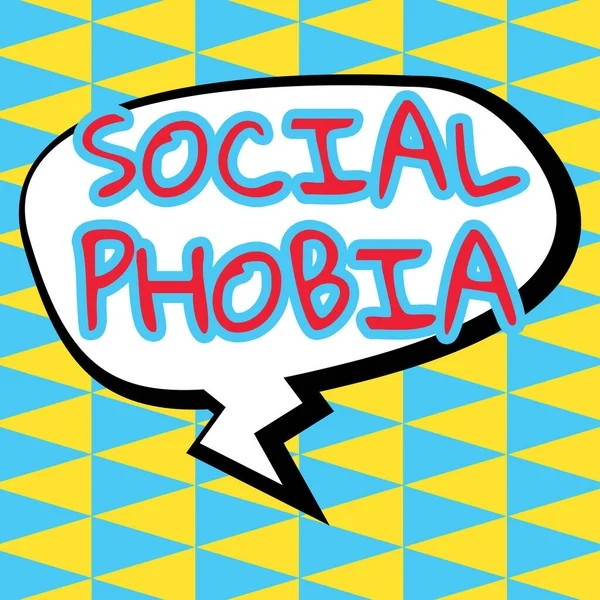 Segnaletica Fobia Sociale Concetto Business Opprimente Paura Situazioni Sociali Che — Foto Stock