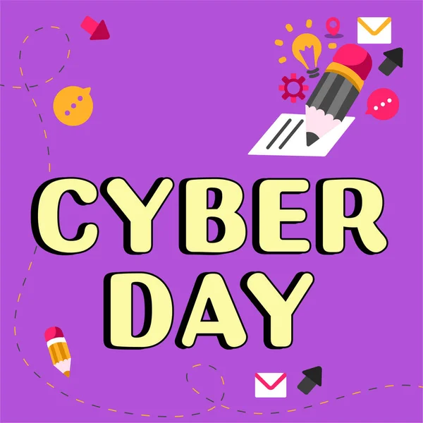 Conceptual Display Cyber Day Internet Concept Marketing Term Monday Thanksgiving — Foto Stock
