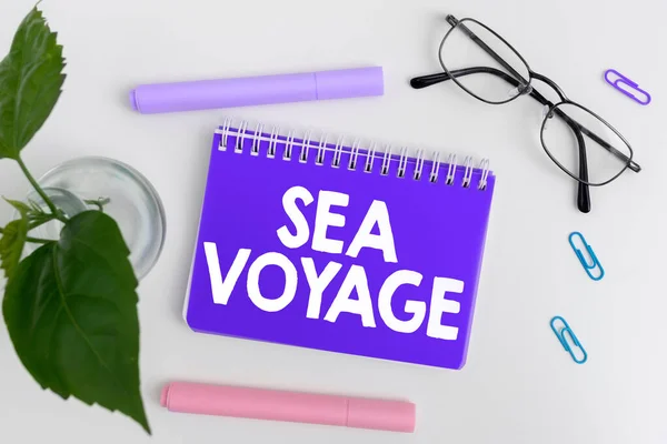Text Showing Inspiration Sea Voyage Conceptual Photo Riding Boat Oceans — Fotografia de Stock