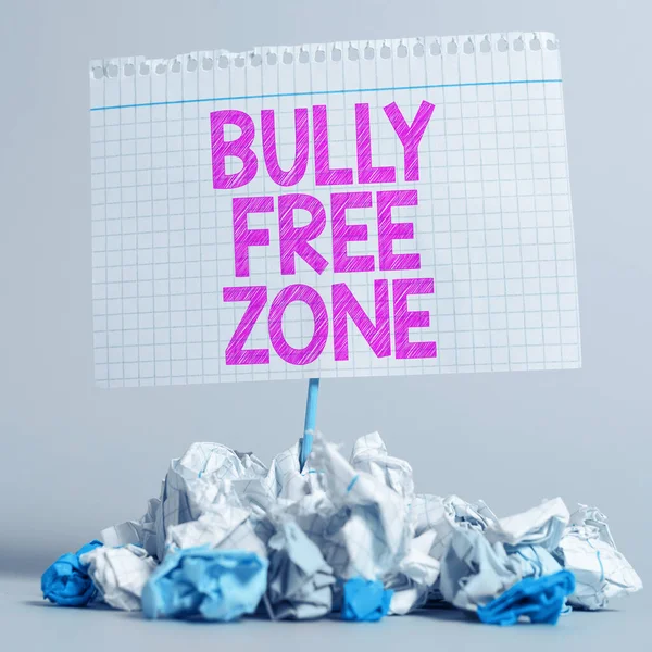 Conceptual display Bully Free Zone, Word for Be respectful to other bullying is not allowed here
