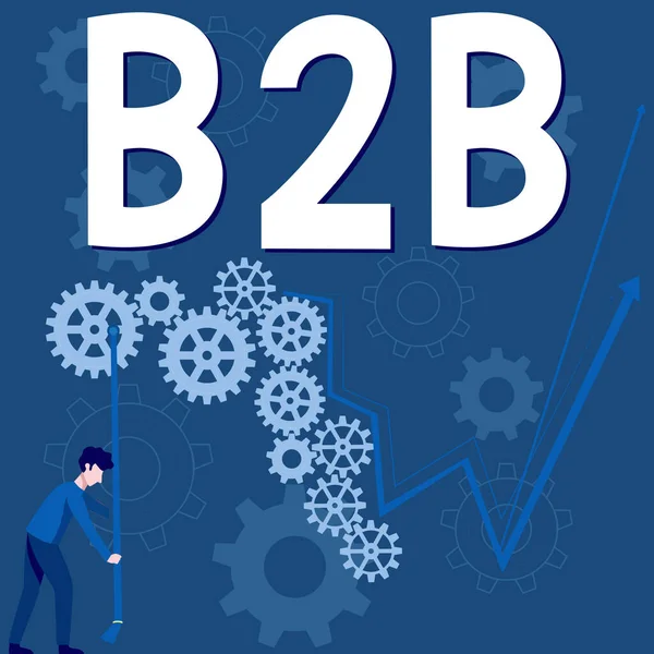 Text Sign Showing B2B Internet Concept Ανταλλαγή Πληροφοριών Για Υπηρεσίες — Φωτογραφία Αρχείου