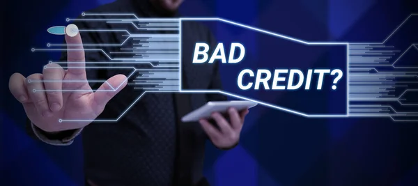Kézírás Jel Bad Credit Üzleti Ötlet Felajánlása Segítség Után Megy — Stock Fotó