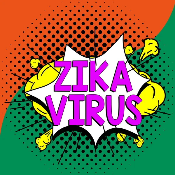 Szöveg Jel Mutatja Zika Vírus Szó Által Okozott Vírus Által — Stock Fotó