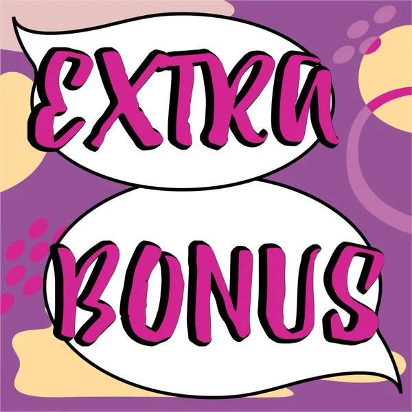 Writing Displaying Text Extra Bonus Business Concept Extra Amount Money — 스톡 사진