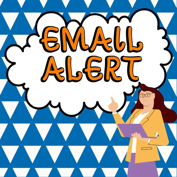 Conceptual Caption Email Alert Business Approach Emails Auto Generated Sent —  Fotos de Stock