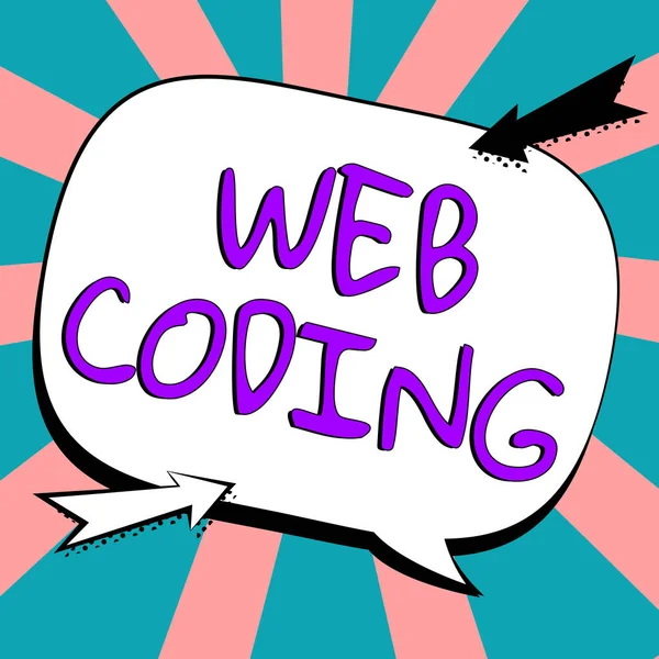 Sign Displaying Web Coding Concept Meaning Work Involved Developing Web — Foto Stock