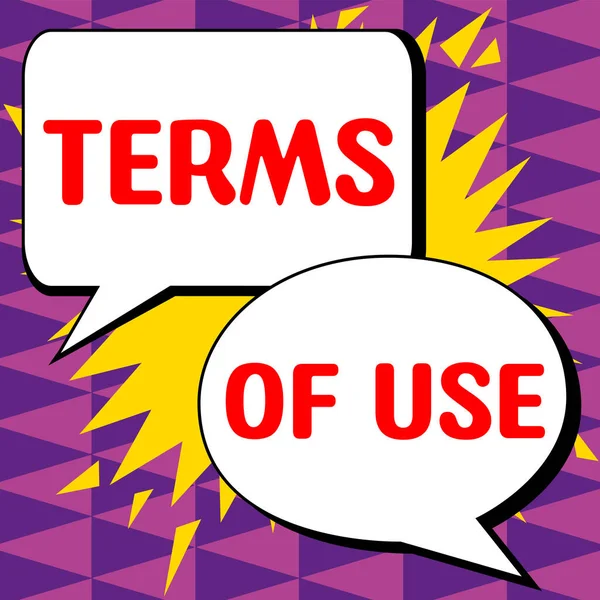 Conceptual display Terms Of Use, Word Written on Established conditions for using something Policies Agreements
