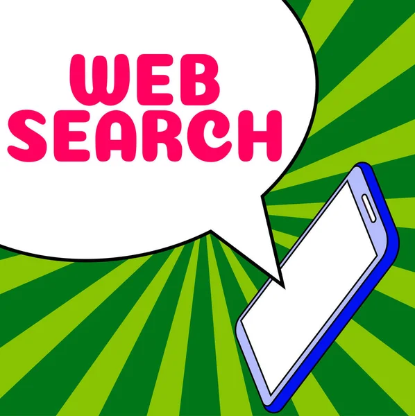 テキストの表示を書くWeb検索 Web上の情報を検索するために設計されたソフトウェアシステムのための単語 — ストック写真