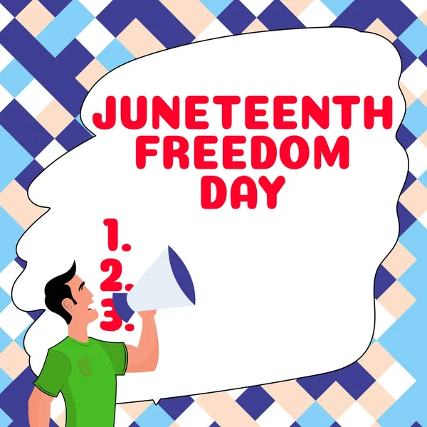 Scrivere Testo Juneteenth Freedom Day Business Idea Vacanza Legale Negli — Foto Stock