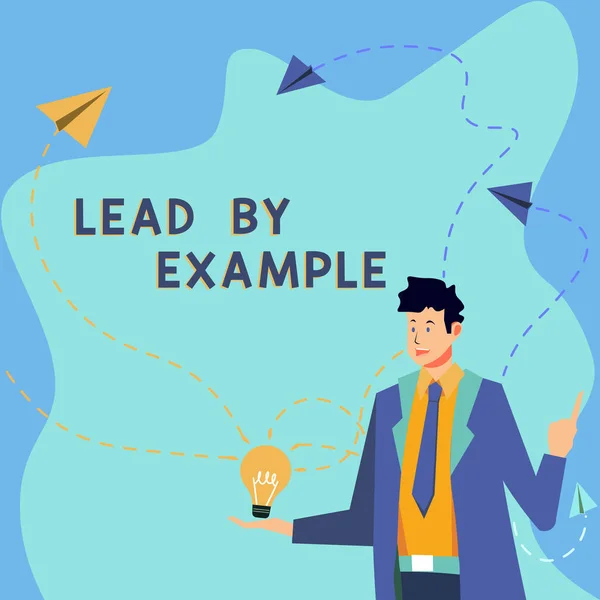 Konceptuální Zobrazení Lead Example Business Koncept Být Vedoucím Mentor Postupujte — Stock fotografie