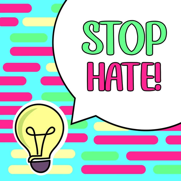 Testo Che Mostra Ispirazione Stop Hate Business Idea Prevenire Pressione — Foto Stock