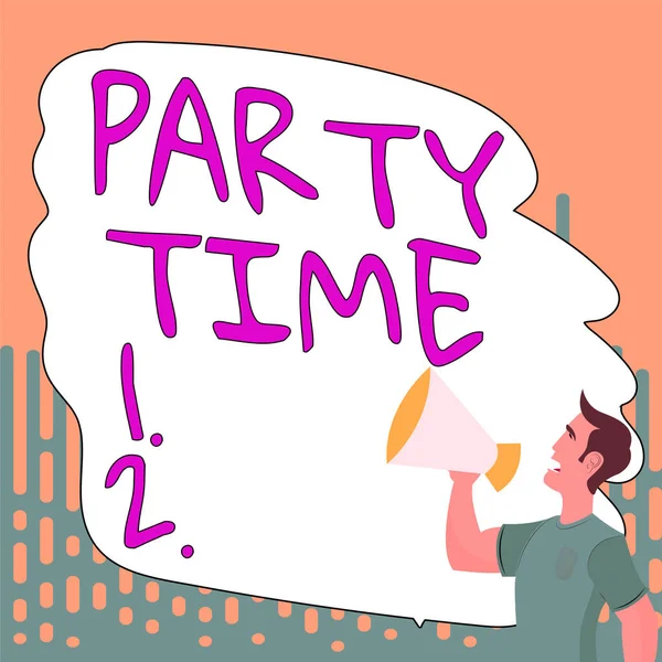 Writing Displaying Text Party Time Business Overview Right Moment Celebrate — Fotografia de Stock