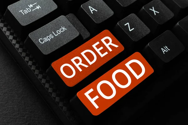 Conceptual caption Order Food, Concept meaning the process of requesting a preferred food in a restaurant
