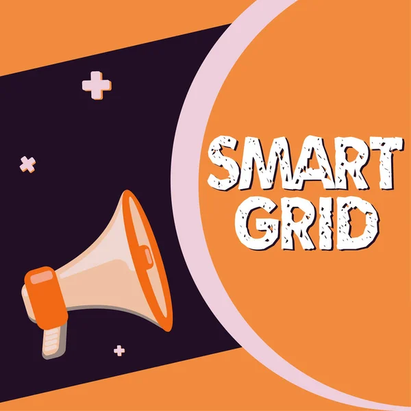 Skylt Med Smart Grid Business Overview Innehåller Drifts Och Energiåtgärder — Stockfoto