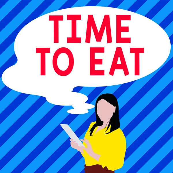 Handgeschriebenes Schild Time Eat Business Overview Der Richtige Moment Eine — Stockfoto