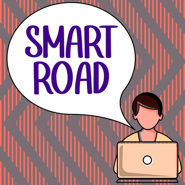 Tekenen Weergeven Smart Road Concept Betekent Aantal Verschillende Manieren Waarop — Stockfoto