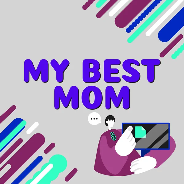 Textschild Mit Best Mom Internet Konzept Wertschätzung Für Ihre Mütter — Stockfoto