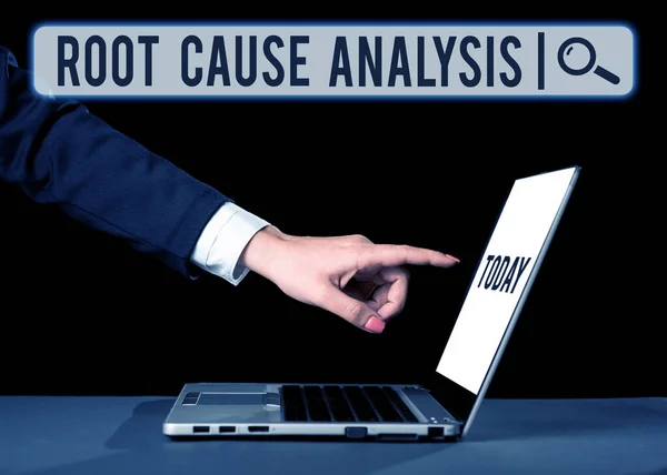 Text Sign Showing Root Cause Analysis Concept Meaning Method Problem — Stock Photo, Image