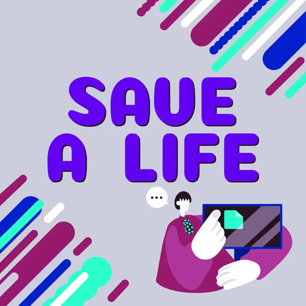Text Showing Inspiration Life Business Showcase Help Assistance Saving Someone — Fotografia de Stock