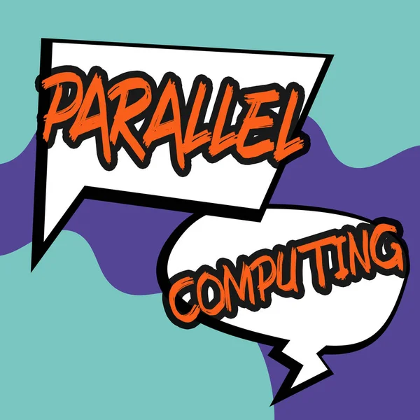 Tekst Bijschrift Presenteren Parallel Computing Internet Concept Simultane Berekening Door — Stockfoto