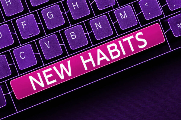 Концептуальный дисплей Новые привычки, бизнес-идея изменить рутину поведения, который повторяется регулярно