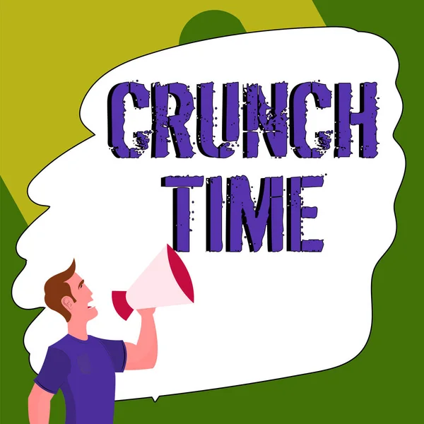 Text Sign Showing Crunch Time Business Concept Period Pressure Succeed — 스톡 사진