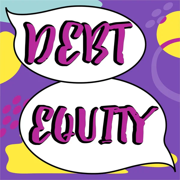 Text Caption Presenting Debt Equity Word Written Dividing Companys Total — Stock Photo, Image