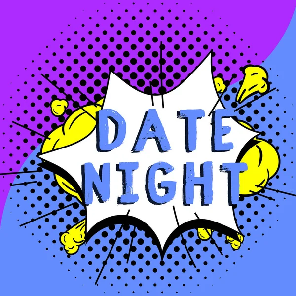 Tekstbord Met Date Night Concept Betekent Een Tijd Waarin Een — Stockfoto