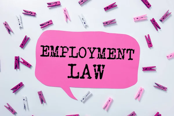 Text caption presenting Employment Law, Business approach deals with legal rights and duties of employers and employees