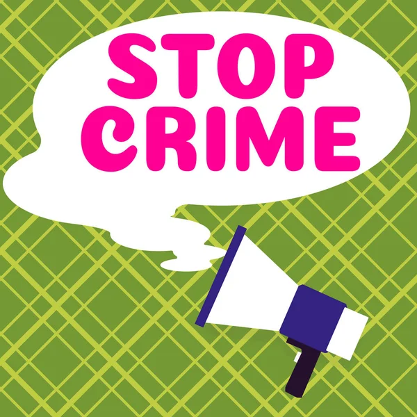 Konzeptionelle Bildunterschrift Stop Crime Business Zeigt Die Bemühungen Oder Versuche — Stockfoto