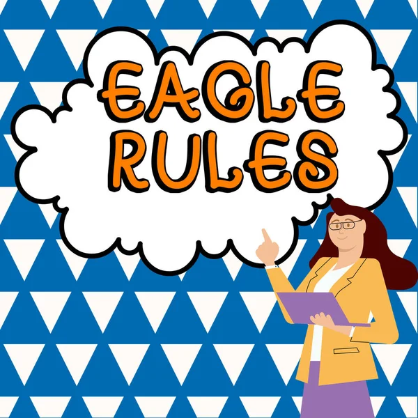 Tekst Bijschrift Presenteren Eagle Rules Business Showcase Een Enorme Set — Stockfoto