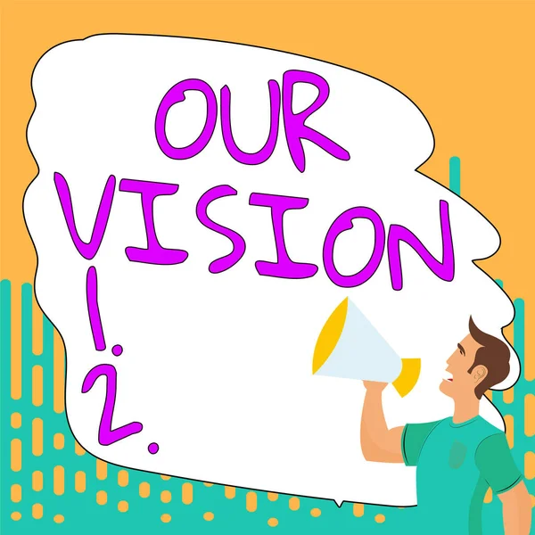 Writing Displaying Text Our Vision Word Written Plan Next Five — Fotografia de Stock