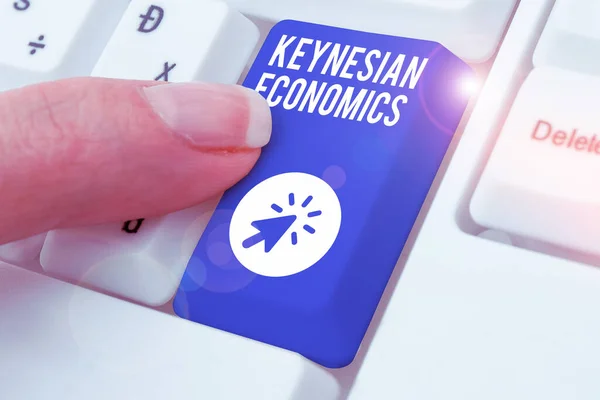 Signo Exibindo Economia Keynesiana Conceito Negócio Programas Monetários Fiscais Pelo — Fotografia de Stock