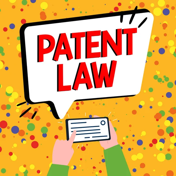 Handskrift Tecken Patenträtt Affärsöversikt Handlar Uppfinnare Ensamrätt Att Använda Egna — Stockfoto