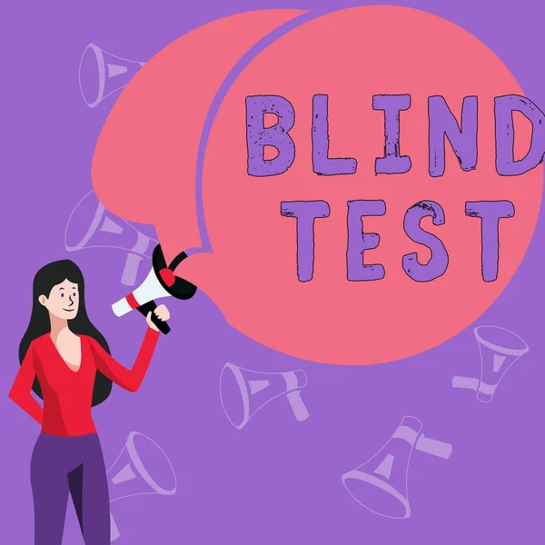 Text Caption Presenting Blind Test Business Idea Social Engagement Person — Fotografia de Stock