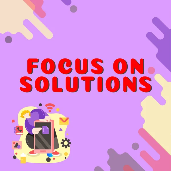 Wyświetlacz Koncepcyjny Focus Solutions Conceptual Photo Powerful Practical Way Achieve — Zdjęcie stockowe