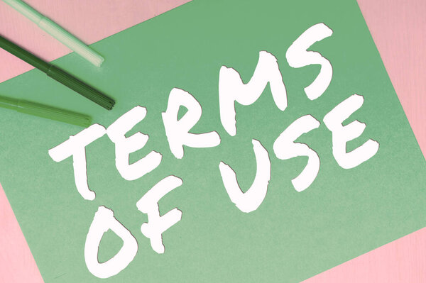 Текст, показывающий вдохновение Условия использования, Бизнес-презентация Установленные условия для использования чего-либо Политические соглашения