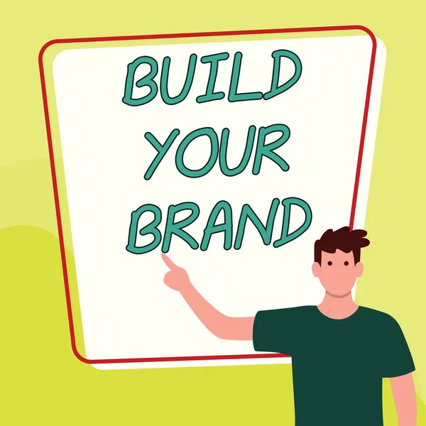 概念标题打造你的品牌 概念照片打造一个商业身份营销广告 — 图库照片