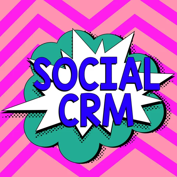 Text Sign Showing Social Crm Business Overview Customer Relationship Management — 스톡 사진