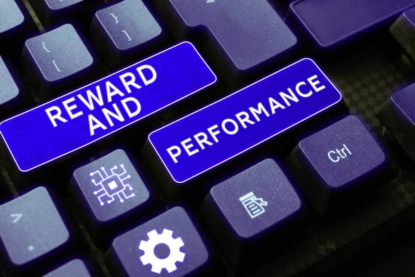 Text Sign Showing Reward Performance Word Given Recognition Service Effort — Fotografia de Stock