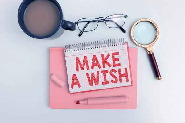Λεζάντα Κειμένου Που Παρουσιάζει Make Wish Business Showcase Για Επιθυμήσει — Φωτογραφία Αρχείου