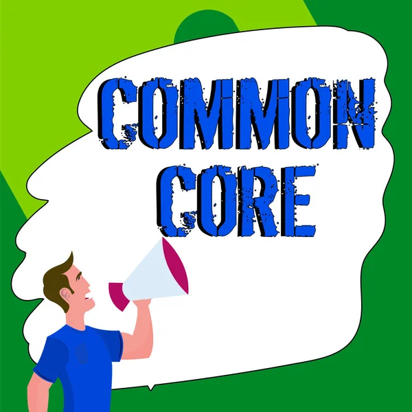 Tekstbord Met Common Core Concept Betekent Reeks Academische Normen Wiskunde — Stockfoto