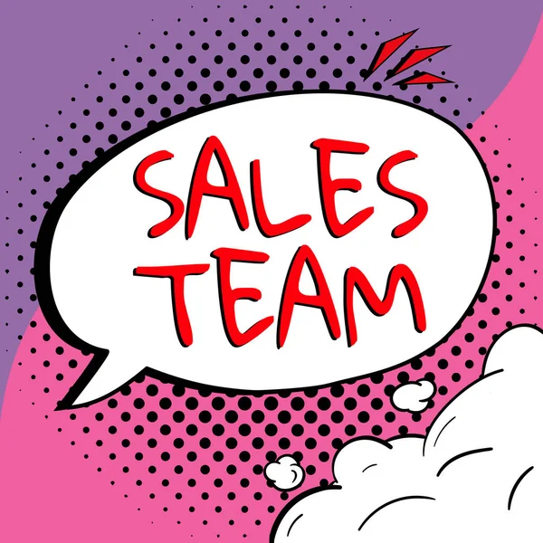 Visualizzazione Concettuale Sales Team Parola Cui Sono Responsabili Della Vendita — Foto Stock