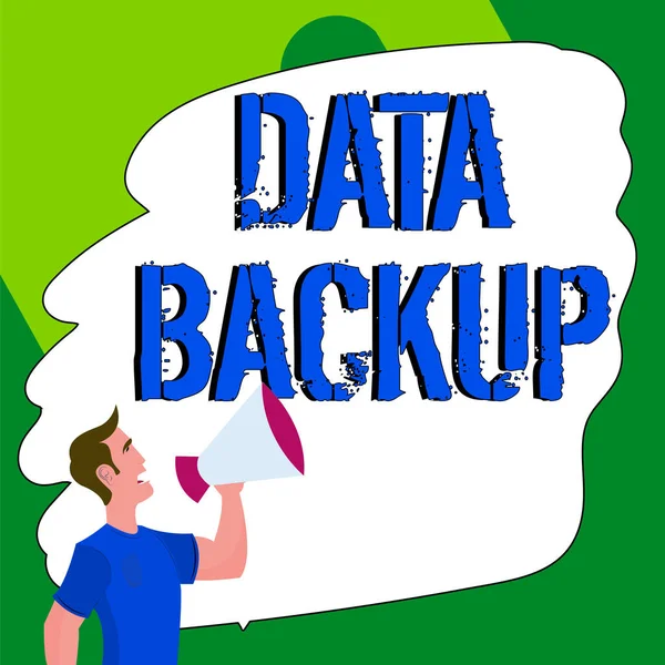 Inspiratie Met Teken Data Backup Word Written Copy Important Data — Stockfoto