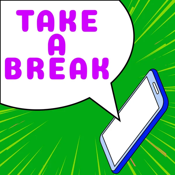 Conceptual Caption Take Break Business Showcase Resting Stop Doing Something — Stock Photo, Image