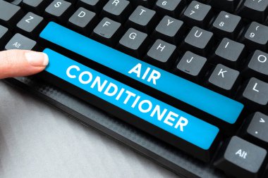 El yazısı işareti Klima, İnternet Kavram aygıtı havayı yıkamak ve nemini ve sıcaklığını kontrol etmek için