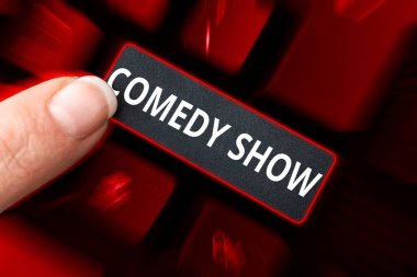 Metin başlığı sunar Komedi Gösterisi, Kavram anlamı Komik Program Eğlenceli Eğlence Ortamı