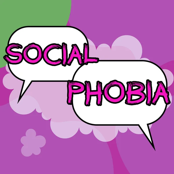 Text Zeigt Inspiration Soziale Phobie Geschäftskonzept Überwältigende Angst Vor Sozialen — Stockfoto