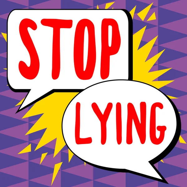 Conceptual Caption Stop Lying Business Overview Put End Chronic Behavior — Fotografia de Stock